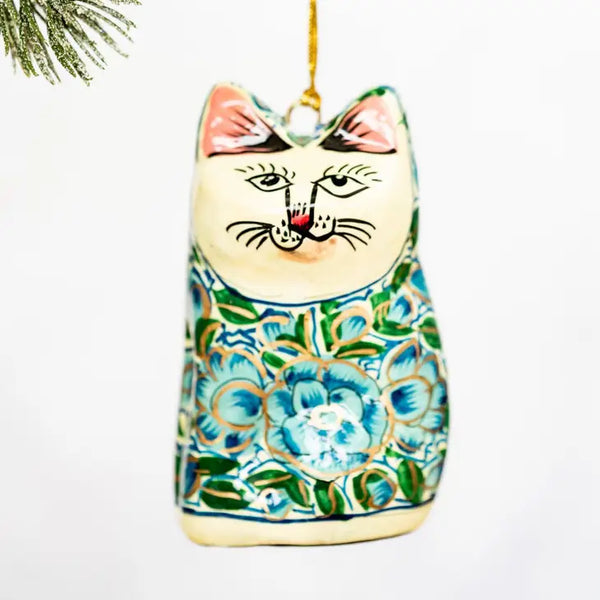 Turquoise & Green Hanging Cat