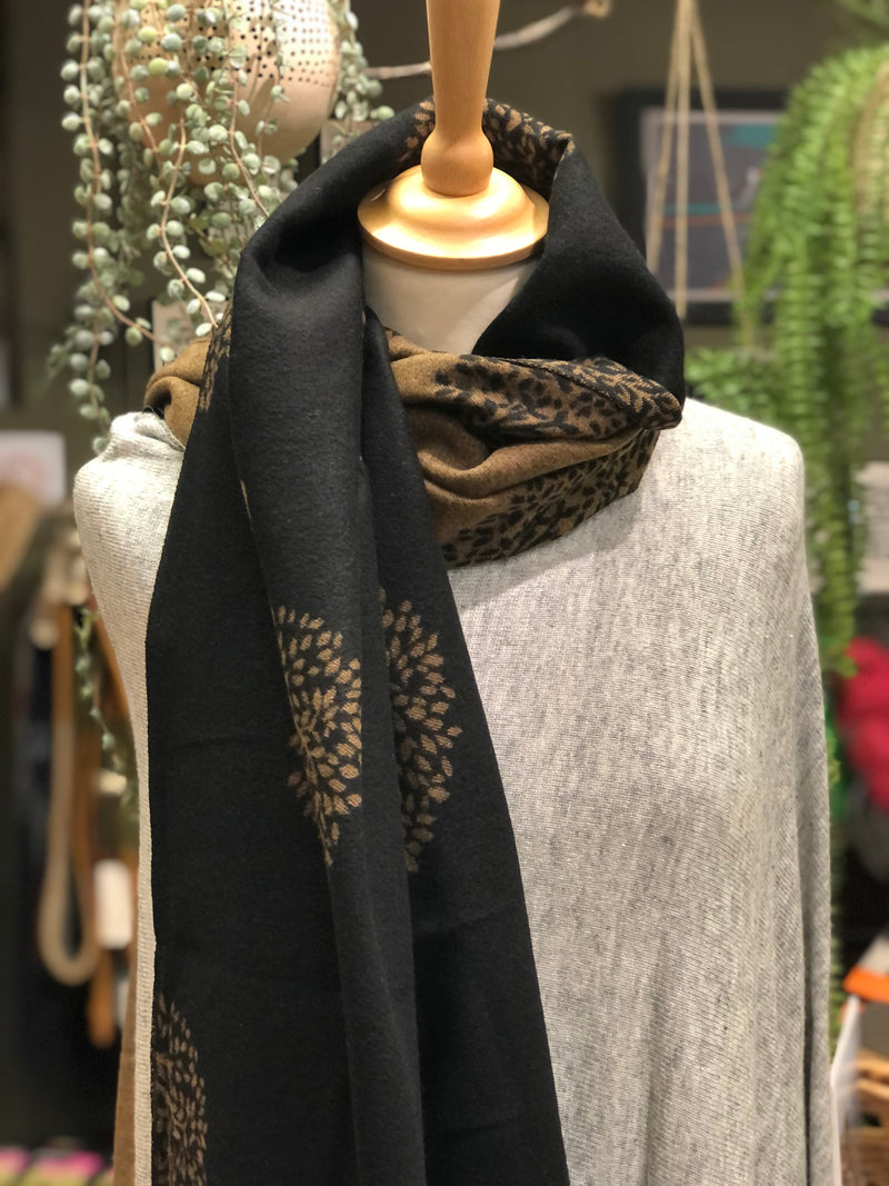 TREE OF LIFE BLACK SCARF