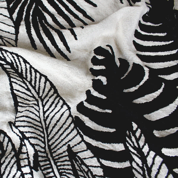 Calhoun & Co Black & White Jungle Woven Throw