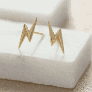 Lightening Bolt Gold Earrings