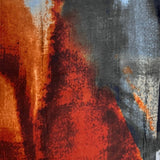 ABSTRACT PAINTING SCARF RUST & BLUE