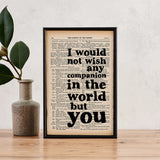 "I would not wish any companion in the world but you" SHAKESPEARE BOOK PRINT